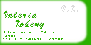 valeria kokeny business card