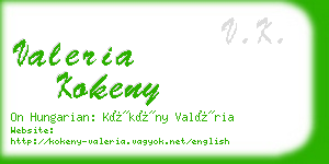 valeria kokeny business card